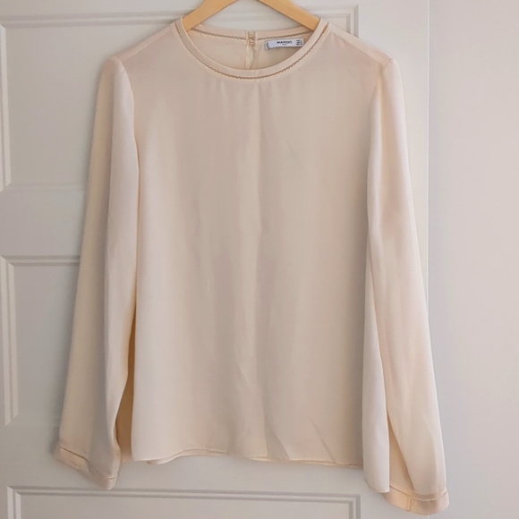 Mango, cream see-through blues, size large - Picture 1 of 3